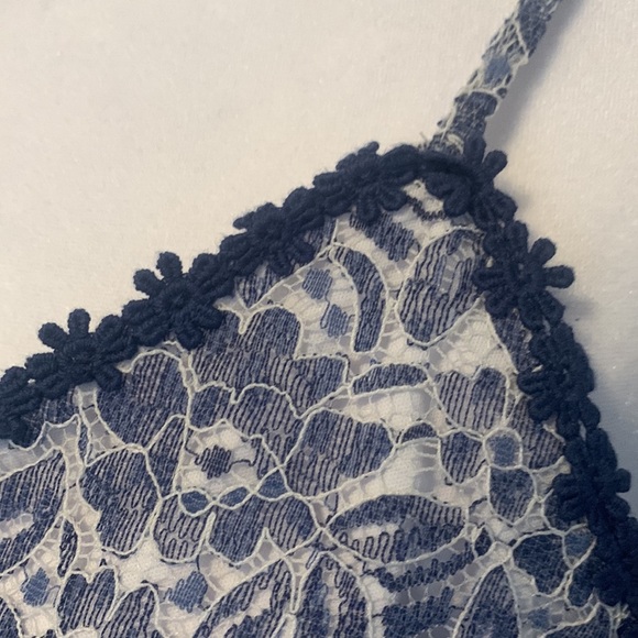 NSR Prairie WHITE & BLUE Floral LACE Tea Party MIDI DRESS - Picture 4 of 10